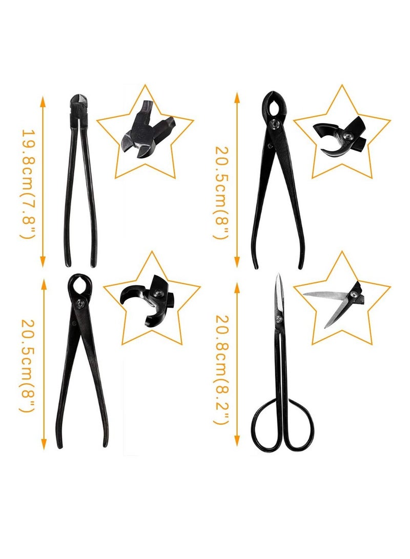 SYOSI Bonsai Tools and Supplies 10 Piece Indoor Garden Tree Shears Kit, Carbon Steel Scissor Cutter Shear Set Garden Plant Tools 10 Pcs - Image 3