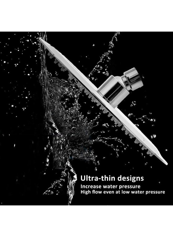 Biella Round Chrome Plated G ‚½ Rainfall Shower Head Ultra-Thin Design With Powerful Pressure Boosting High Flow And Adjustable Brass Swivel Ball Joint - Image 3
