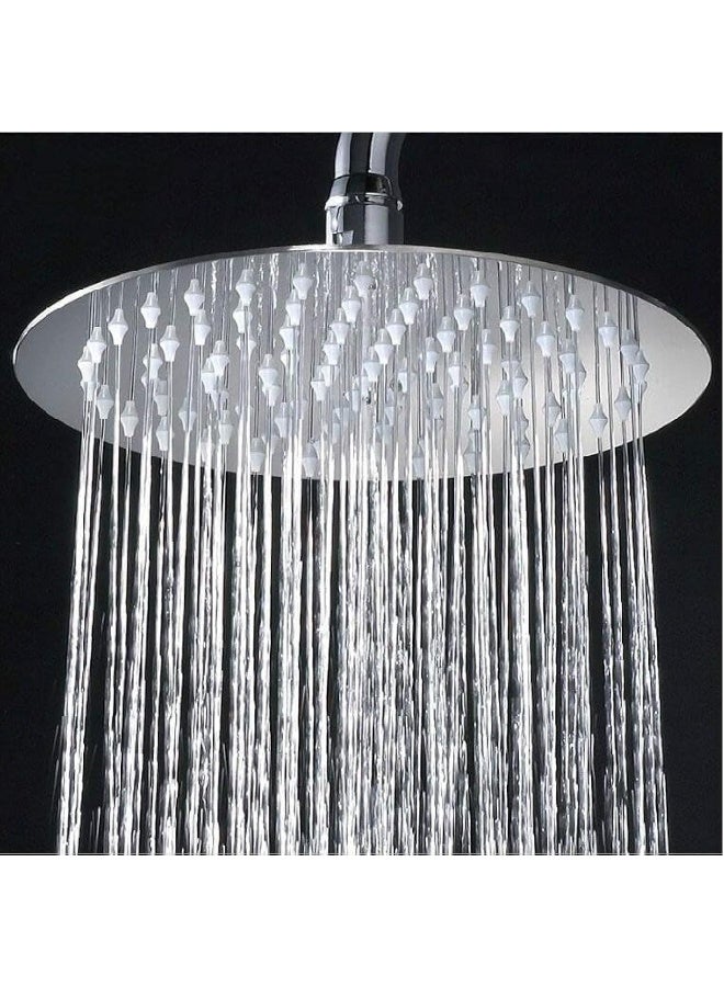 Biella Round Chrome Plated G ‚½ Rainfall Shower Head Ultra-Thin Design With Powerful Pressure Boosting High Flow And Adjustable Brass Swivel Ball Joint - Image 5