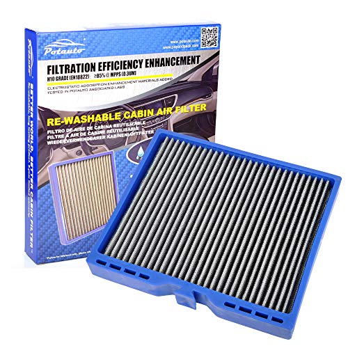 POTAUTO MAP 5007 (CF10775) Re-Washable Car Cabin Air Filter Replacement for BUICK CASCADA LACROSSE REGAL VERANO, CADILLAC ELR SRX, CHEVROLET CRUZE MALIBU ORLANDO SONI SPARK TRAX VOLT, SAAB 9-4X 9-5 - Image 1
