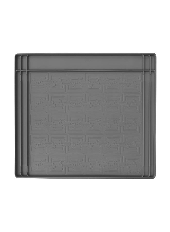 XTREME MATS Trimmable Rubber Under Sink Cabinet Mat - Ultimate Waterproof Protection for Kitchen or Bathroom Cabinets with Patented Overflow Channels (Grey) - Image 5