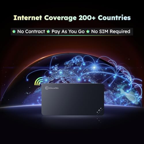 GlocalMe جهاز GlocalMe U3 نقطة اتصال محمولة 4G LTE، واي فاي محمول للسفر في أكثر من 200 دولة، لا حاجة لبطاقة SIM، 10 أجهزة متصلة وبيانات عالمية 1GB لمدة 90 يومًا، جهاز واي فاي محمول (U3 أسود) - Image 2