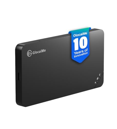 GlocalMe جهاز GlocalMe U3 نقطة اتصال محمولة 4G LTE، واي فاي محمول للسفر في أكثر من 200 دولة، لا حاجة لبطاقة SIM، 10 أجهزة متصلة وبيانات عالمية 1GB لمدة 90 يومًا، جهاز واي فاي محمول (U3 أسود) - Image 1