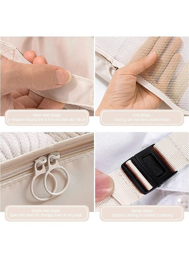Arabest - 7 Set Packing Cubes for Suitcases,Travel Luggage Packing Organizers with Laundry Bag, Compression Storage Shoe Bag, Clothing Underwear Bag, For Man & Women (Beige) - Image 1