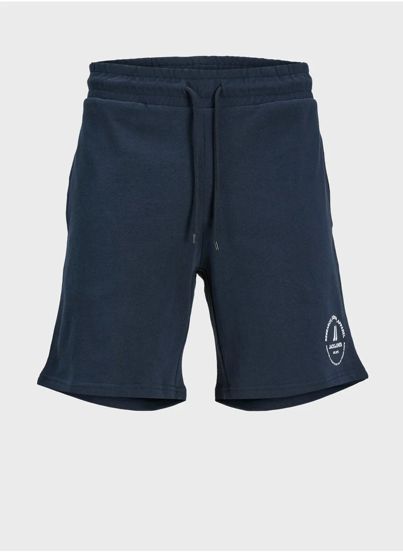 JACK & JONES Plus Size Logo Drawstring Sweat Shorts