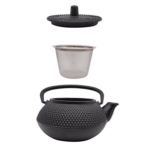 Innolife 300ml/10oz Cast Iron Teapot, Japanese Tea Pot with Stainless Steel Infuser for Loose Leaf, Black - Image 4