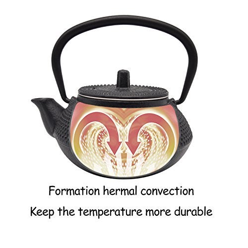 Innolife 300ml/10oz Cast Iron Teapot, Japanese Tea Pot with Stainless Steel Infuser for Loose Leaf, Black - Image 5
