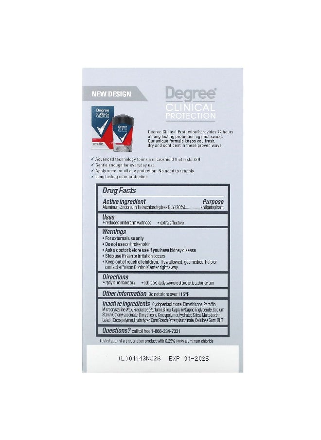 Degree Degree, Men, Clinical Protection, Antiperspirant Deodorant, Soft Solid, Sport Strength, 1.7 oz (48 g)  - Image 3