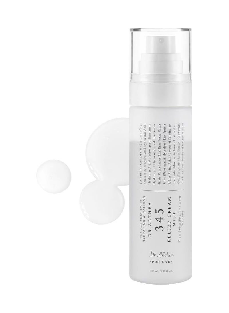 Dr.Althea 345 Relief Cream Mist | Hydrating Facial Mist with Rice Extract | Soothing Care for Sensitive Skin | Vegan Korean Skincare, 100ml - Image 1