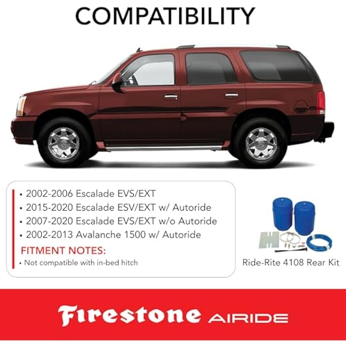 Airide Firestone 4108 CoilRite Air Helper Spring Kit Rear 0010 ChevyGmc TahoeYukon W237604108 - Image 3
