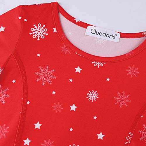 Quedoris Girls Dress Christmas Printed Casual Party Twirly Dress Santa's Gift XL - Image 4
