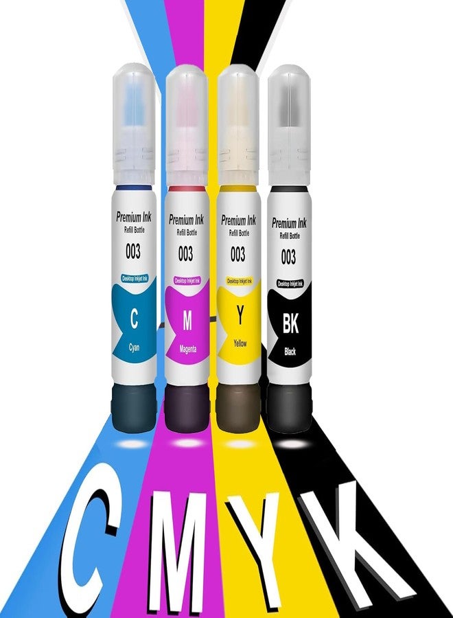 Hynear 001/003 Refill Ink Bottle Suitable for Epson L3110, L3150, L5190, L1110, L4150, L6170, L4160, L6190, L6160 Printer (70ML X 1Bottle/Black + 70ML X 3Bottle/Color) - Image 4