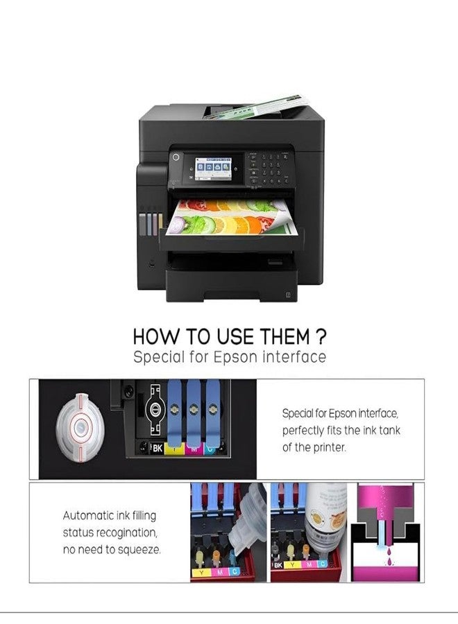Hynear 001/003 Refill Ink Bottle Suitable for Epson L3110, L3150, L5190, L1110, L4150, L6170, L4160, L6190, L6160 Printer (70ML X 1Bottle/Black + 70ML X 3Bottle/Color) - Image 5