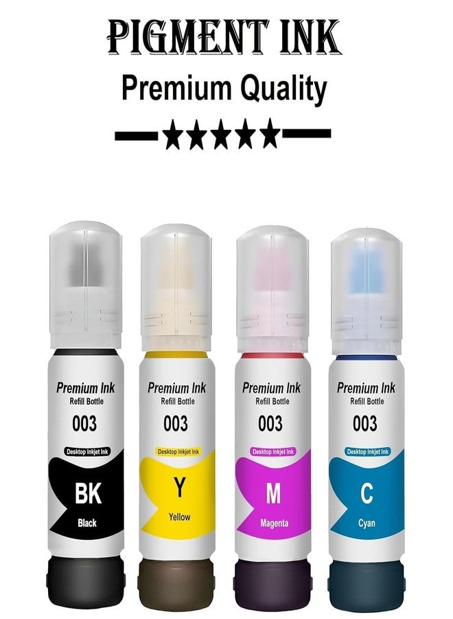 Hynear 001/003 Refill Ink Bottle Suitable for Epson L3110, L3150, L5190, L1110, L4150, L6170, L4160, L6190, L6160 Printer (70ML X 1Bottle/Black + 70ML X 3Bottle/Color) - Image 3