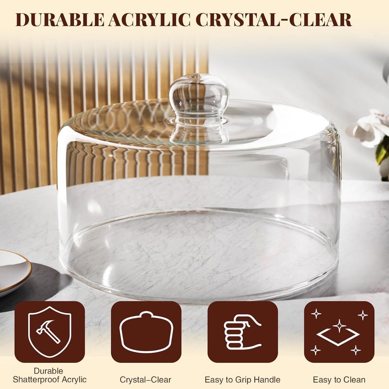 Krbnk 11 Inch Glass Cake Dome Cover for Cake Stand - Clear Cake Cover with Glass Dome Lid for Display & Protection, Suitable for Kitchen, Birthday, and Wedding Food Displays - Image 3