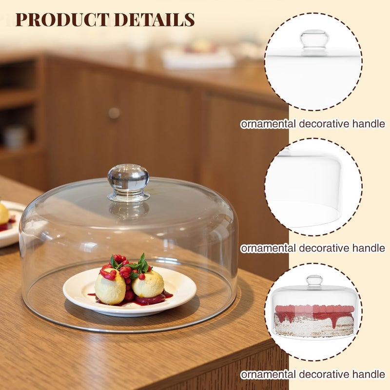 Krbnk 11 Inch Glass Cake Dome Cover for Cake Stand - Clear Cake Cover with Glass Dome Lid for Display & Protection, Suitable for Kitchen, Birthday, and Wedding Food Displays - Image 4