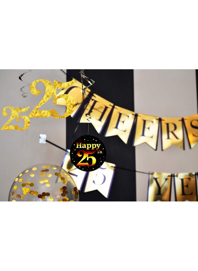 Sterling James Co. - 25Th Birthday Party Decorations And Anniversary Pack - Cheers To 25 Years Banner, Balloons, Swirls And Confetti Party Supplies - Image 1