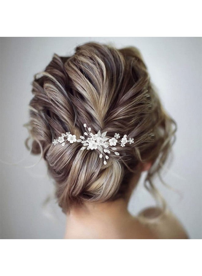 GORAIS Flower Wedding Hair Pins Crystal Bridal Hair Pieces Pearl Bride Hair Clips Hair Accessories For Women And Girls (Pack Of 3) - Image 4