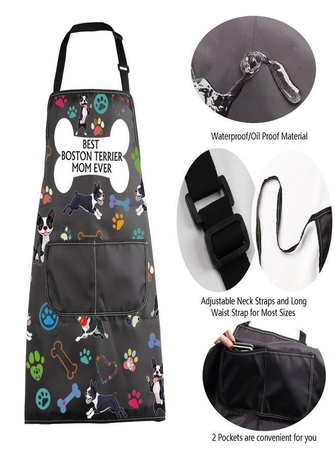 MBMSO Best Terrier Mom Ever Apron Terrier Gifts Dog Lover Gifts for Dog Owners (Boston Terrier Mom Apron-b) - Image 5