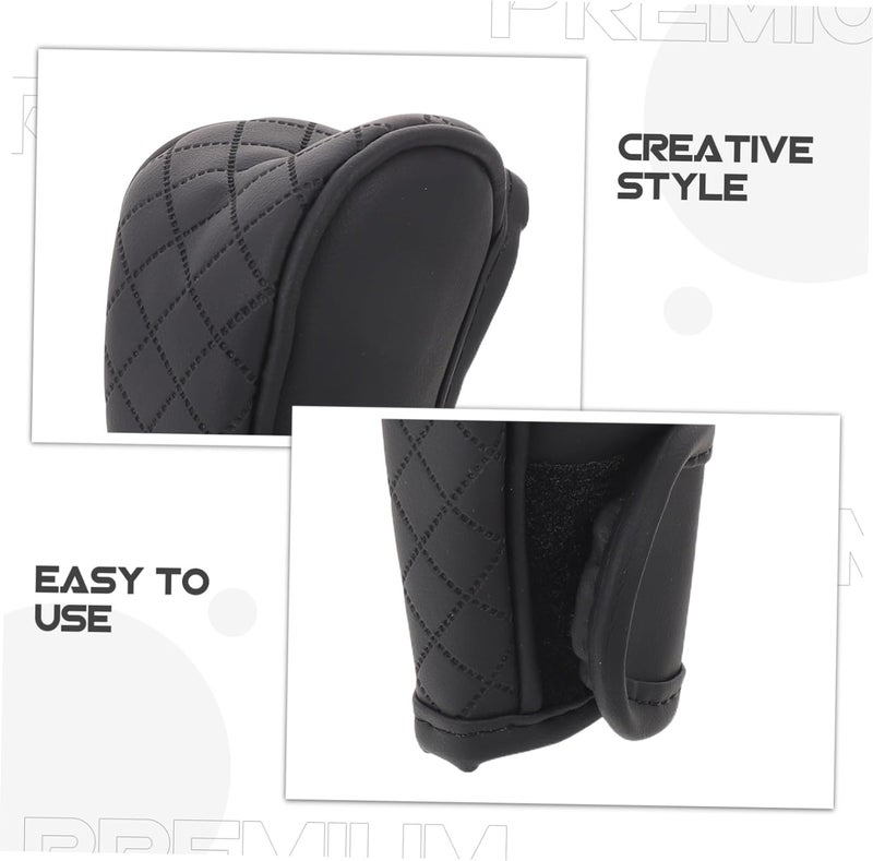 Garneck Universal Pu Leather Gear Lever Cover with Anti-slip Protective Shift Knob for Car Cabin Accessories Suitable for Automatic and Manual Transmission Vehicles Black - Image 3