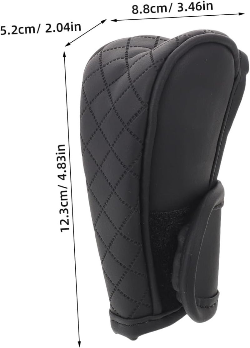 Garneck Universal Pu Leather Gear Lever Cover with Anti-slip Protective Shift Knob for Car Cabin Accessories Suitable for Automatic and Manual Transmission Vehicles Black - Image 2