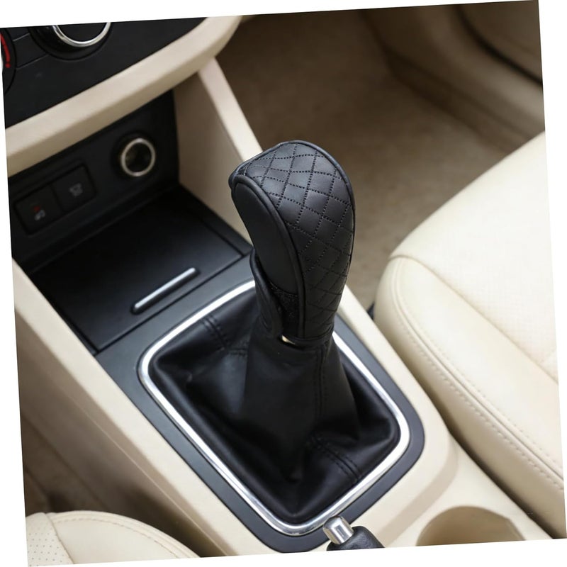 Garneck Universal Pu Leather Gear Lever Cover with Anti-slip Protective Shift Knob for Car Cabin Accessories Suitable for Automatic and Manual Transmission Vehicles Black - Image 5