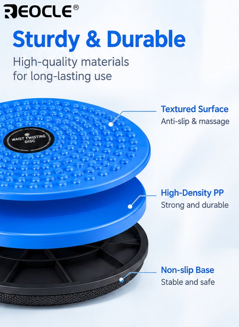 REOCLE Hip Leg Abdominal Waist Twister Board Portable Balance Board Non-Slip Workout Disc Core Stability Trainer Suitable for Home Gym Pilates Yoga - Image 5
