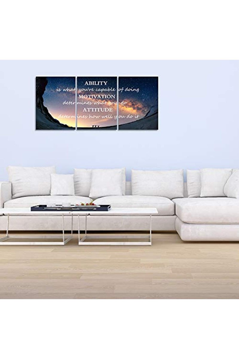 Yetaryy 3 Panels Successful Inspirational Posters Quotes Wall Art Ability Modern Motivational Painting Picture Prints on Canvas Artwork Motto for Office Bedroom Decor Living Room Home Decor (16”Hx36”W) - Image 4