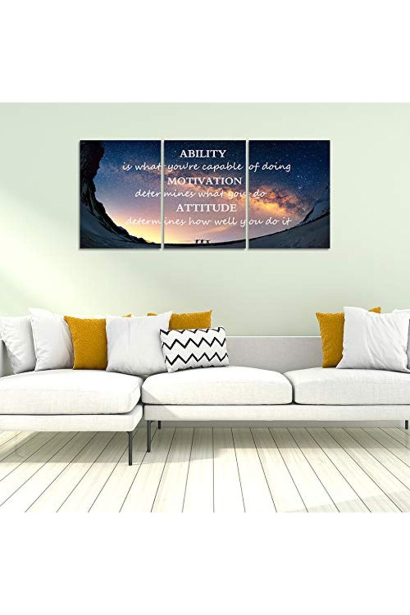 Yetaryy 3 Panels Successful Inspirational Posters Quotes Wall Art Ability Modern Motivational Painting Picture Prints on Canvas Artwork Motto for Office Bedroom Decor Living Room Home Decor (16”Hx36”W) - Image 5