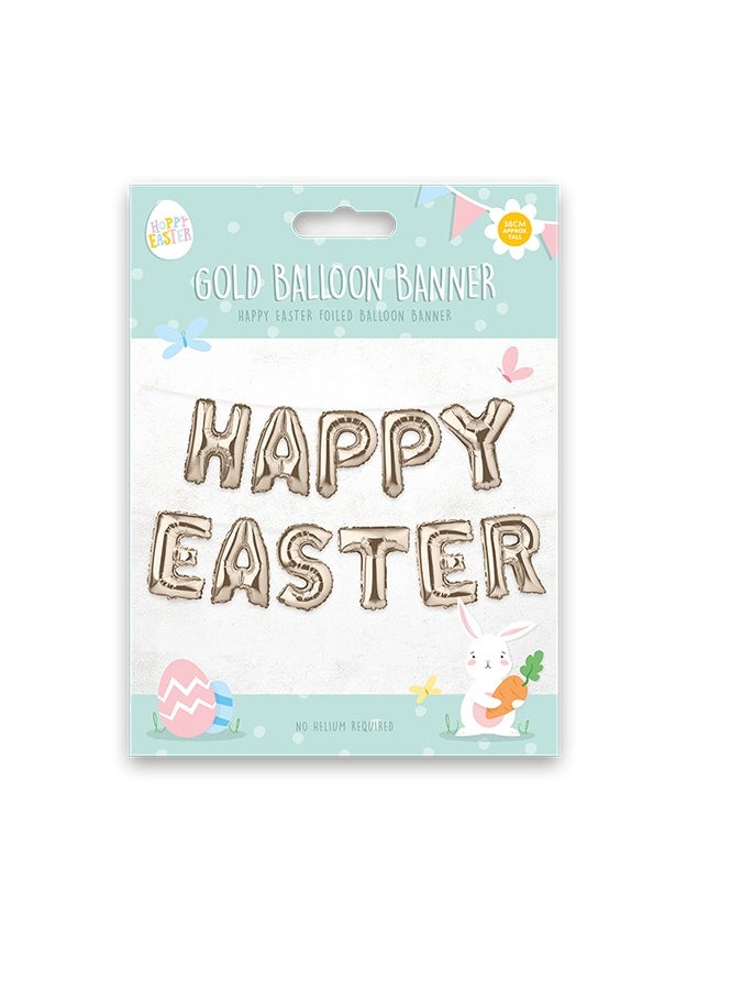 Gem Imports - Gems Happy Easter Foil Balloon Banner Assorted 1 Piece - Image 1