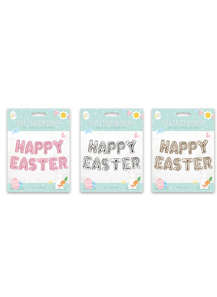 Gem Imports - Gems Happy Easter Foil Balloon Banner Assorted 1 Piece - Image 1