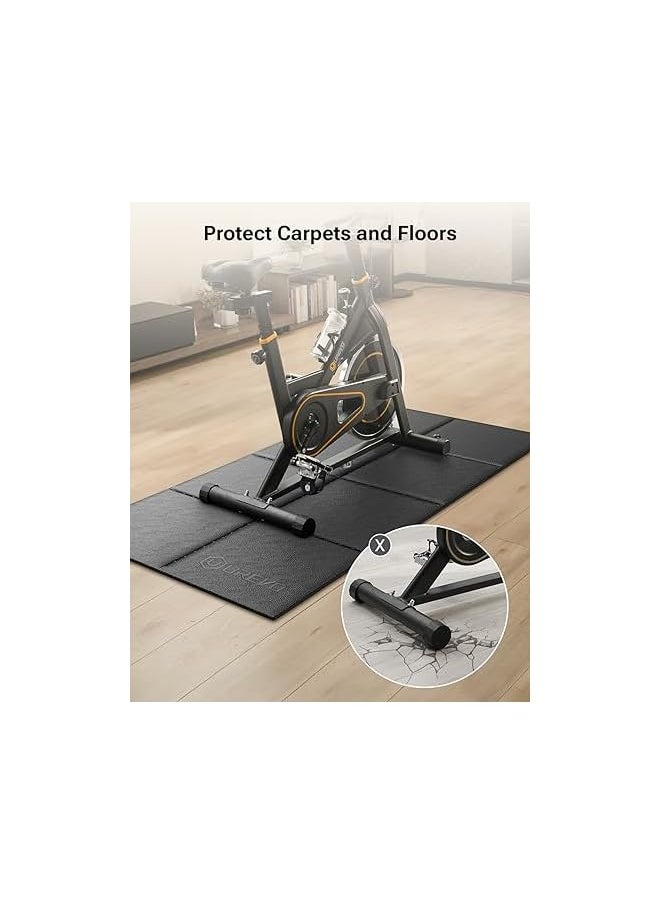 Foldable Treadmill Mat, Exercise Bike Mats For Home Gym Workout, Waterproof Non-Slip Exercise Equipment Mat Floor Protector For Indoor Cycles, Rowing Machine, Elliptical