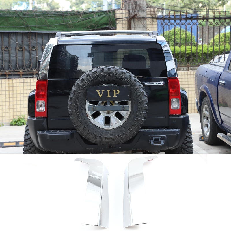 DPillar Trim Cover Compatible with Hummer H3 20052009 Rear Hatch Pillar Trim Rear Window Side DPillar Trim Frame Guard Cover ABS Chrome