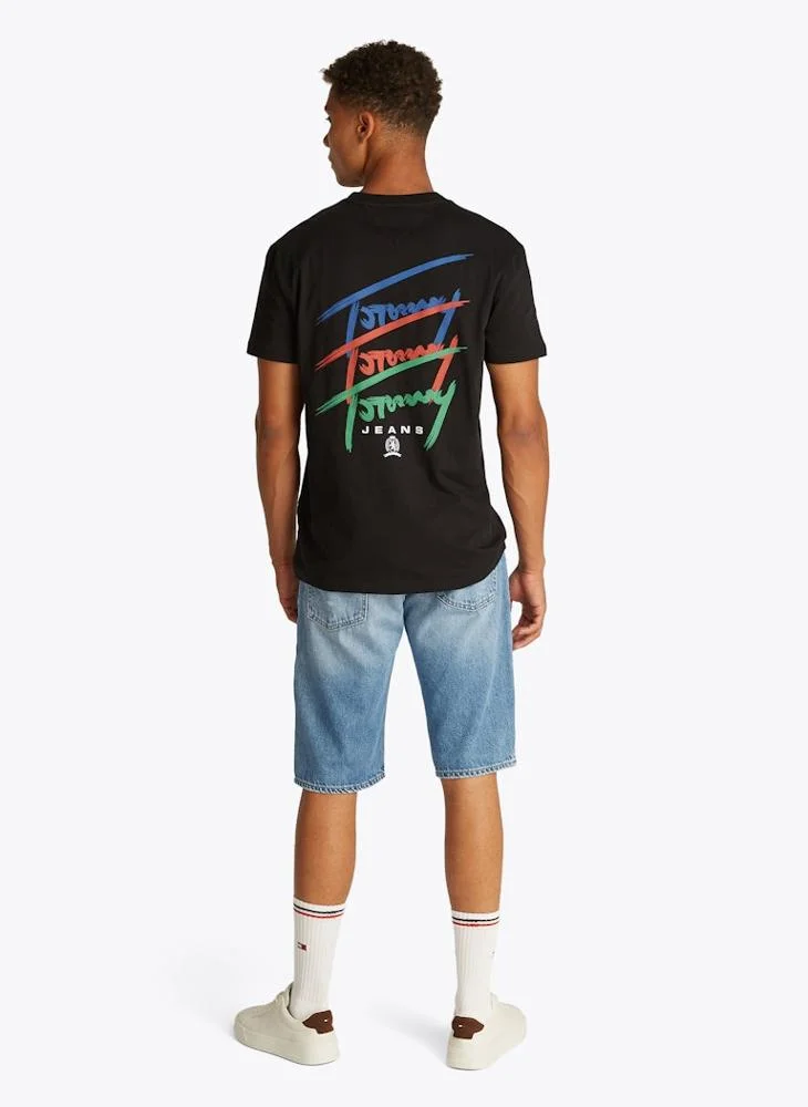 تومي جينز Twisted Signtr Crew Neck T-Shirt