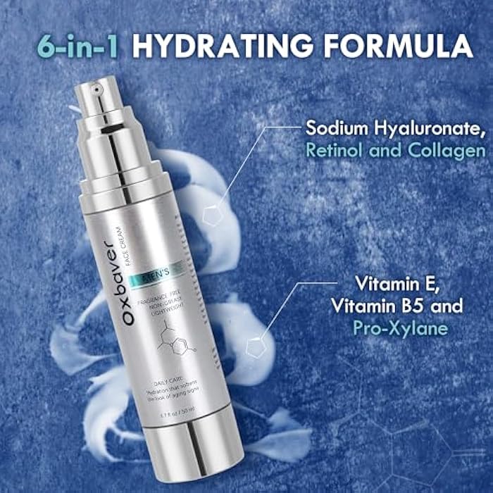 Oxbraver Face Cream for Men: 6-in-1 for Men Face Moisturizer with Collagen and Retinol for Deep Hydration All Day and to Reduce the Look of Aging Signs - Image 5