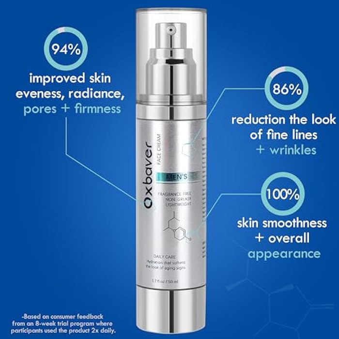 Oxbraver Face Cream for Men: 6-in-1 for Men Face Moisturizer with Collagen and Retinol for Deep Hydration All Day and to Reduce the Look of Aging Signs - Image 4