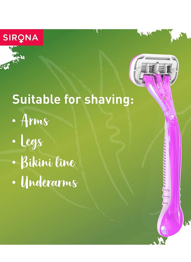Sirona - Sirona 4 Blade Reusable Hair Removal Razor for Women - 1 Pcs | with Aloe Boost for Smooth Arms, Legs, Underarms & Bikini Line | Women Razor - Image 1