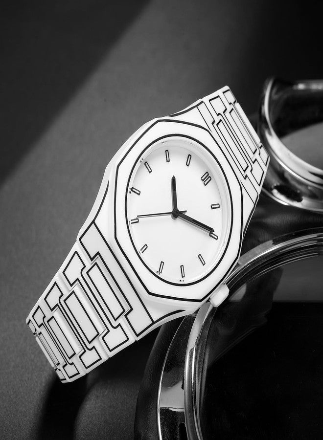 Gosasa Creative Unisex Sketch Anime Style Women's Men's Quartz Wristwatch Personality Waterproof Minimalist Black and White Analog Watch, A White, Fashion Anime Style - Image 5