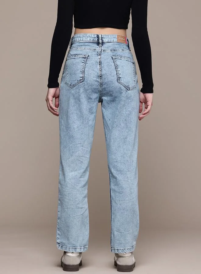Freehand Blue Women Regular Fit Solid Blue Jeans for Women | Best Price UAE