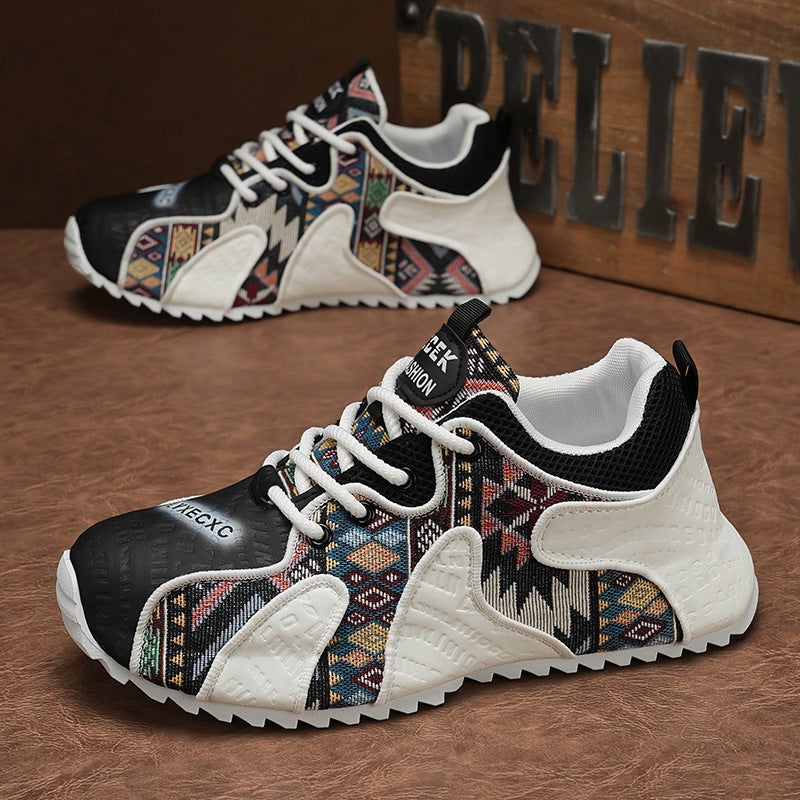 European Station Men'S Shoes Winter Niche Printed Forrest Gump Shoes Sports Casual Thick Sole Heightened Sole Daddy Trendy Shoes - Image 4