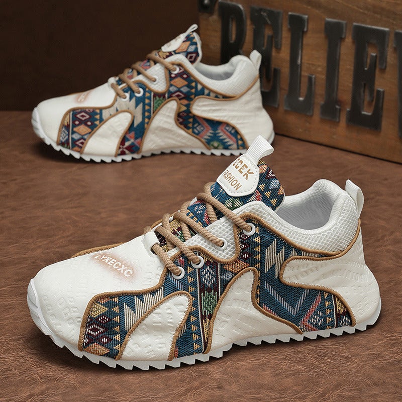 European Station Men'S Shoes Winter Niche Printed Forrest Gump Shoes Sports Casual Thick Sole Heightened Sole Daddy Trendy Shoes - Image 2