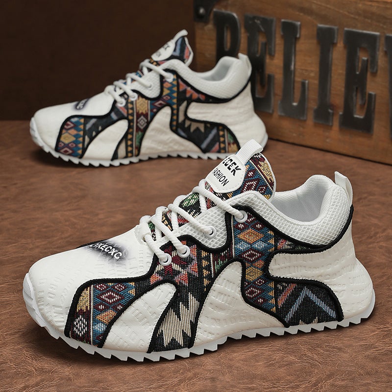European Station Men'S Shoes Winter Niche Printed Forrest Gump Shoes Sports Casual Thick Sole Heightened Sole Daddy Trendy Shoes - Image 3