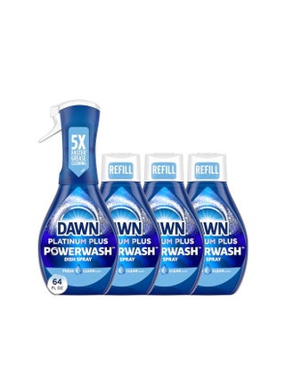 Dawn Platinum Powerwash Dish Spray, Dish Soap, Fresh Scent Bundle, 1 Spray (16oz) + 3 Refills (16oz each)(Pack of 4) - pzsku/Z6210FD5209D9C0CD04DFZ/45/_/1728156552/7befd99f-549a-43bb-a905-cb45d491149b