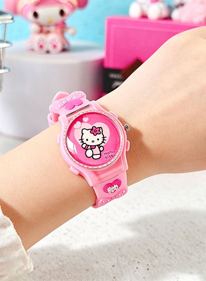 Hello Kitty Pink Hello Kitty flip-cover children's watch (the cover can flip) - Image 3