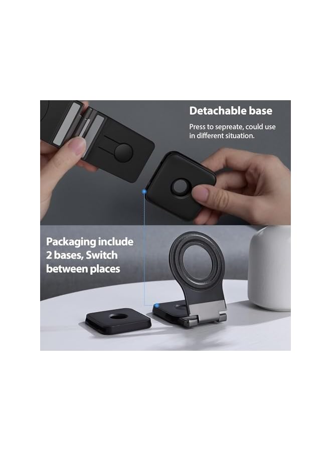 S-TOP Magnetic Car Mount for Tesla Model 3/X/Y/S for Magsafe, Detachable Wall Mount with 2 Base for iPhone 14 13 12 Pro/Pro Max, Adjustable Phone Holder for Car, Wall, Desk and Laptop, Black - Image 3