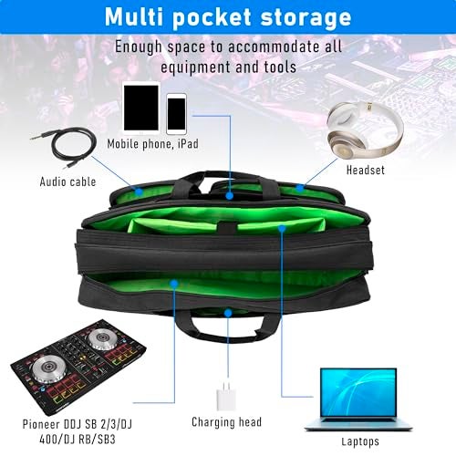 AKOZLIN Multi-layer Controller Gig Bag Padded Mixer Carry Case Fit For Pioneer DDJ FLX4 DJ Lite SB 2 3 SB2 SB3 DJ 400 RB Controller Travel Bag - Image 3