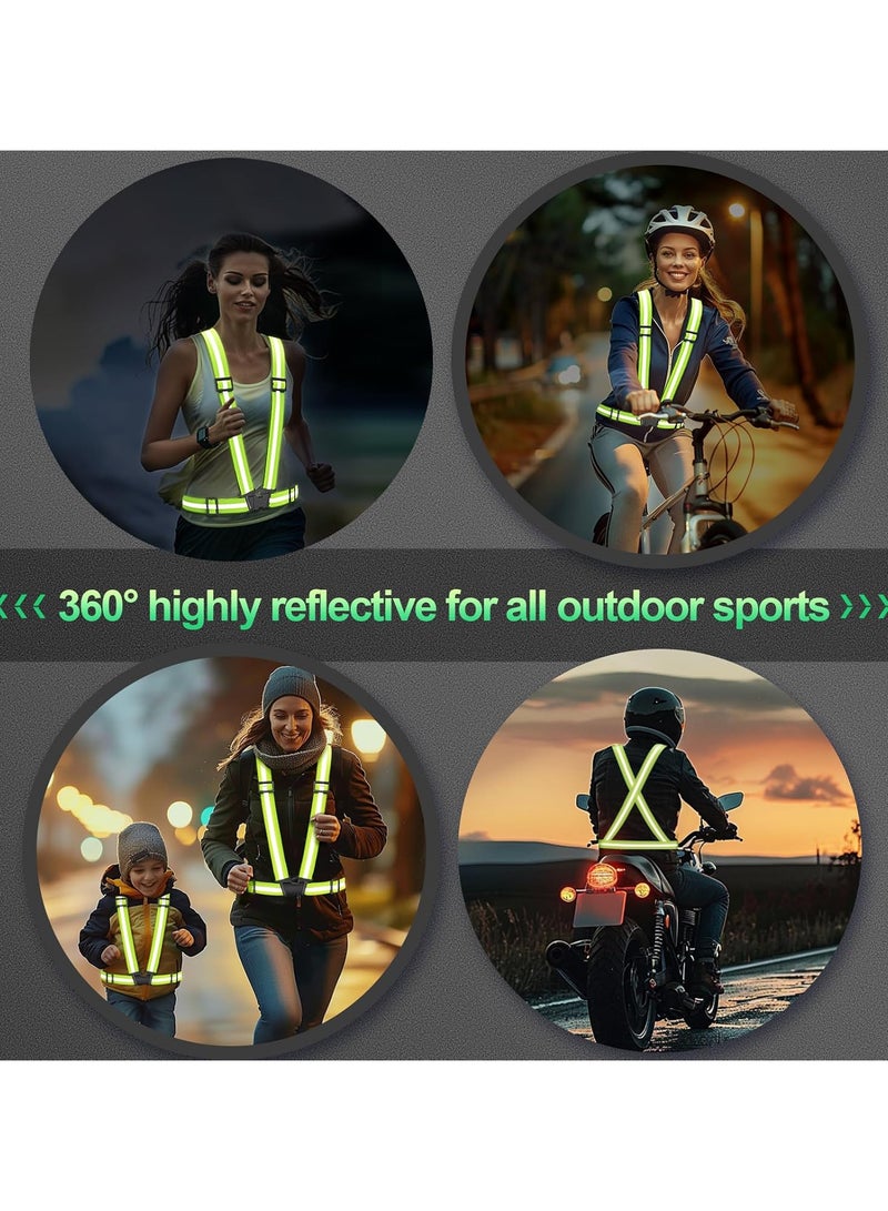 Yuwell 1 Piece Adjustable Reflective Safety Vest for Night Running & Cycling, High Visibility Elastic Reflective Belt with Straps for Jogging, Walking, Hiking, Construction, Traffic, Warehouse & Outdoor Safety Gear Black - Image 4