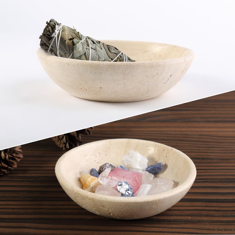 Koville Italian Travertine Incense Holder, 6" Incense Holders for Sticks, Sturdy Incense Burner Ash Catcher, Ideal for Meditation, Relaxing, Easy to Clean - Image 3
