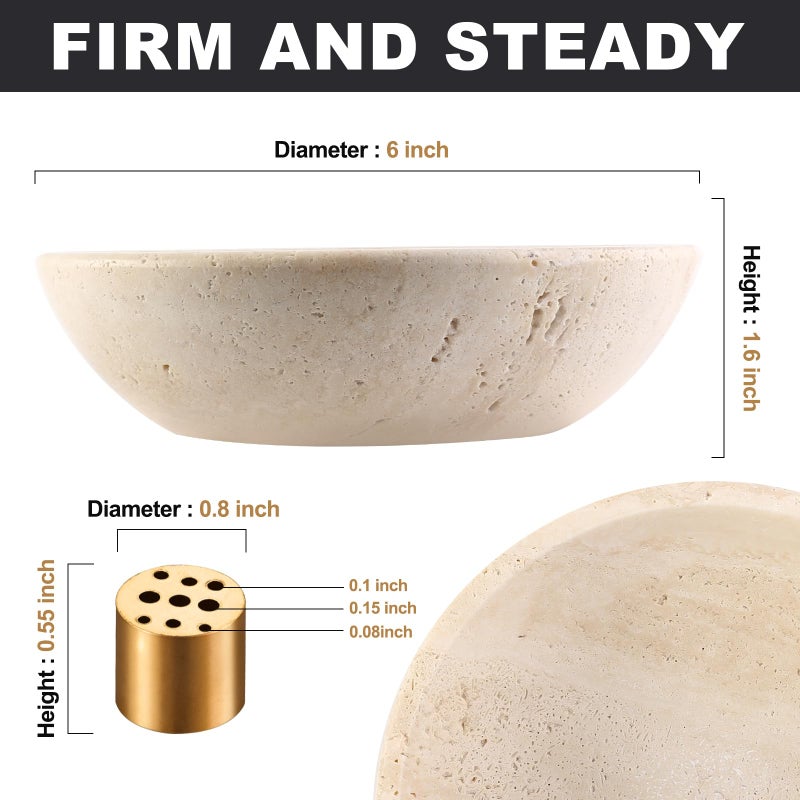 Koville Italian Travertine Incense Holder, 6" Incense Holders for Sticks, Sturdy Incense Burner Ash Catcher, Ideal for Meditation, Relaxing, Easy to Clean - Image 2