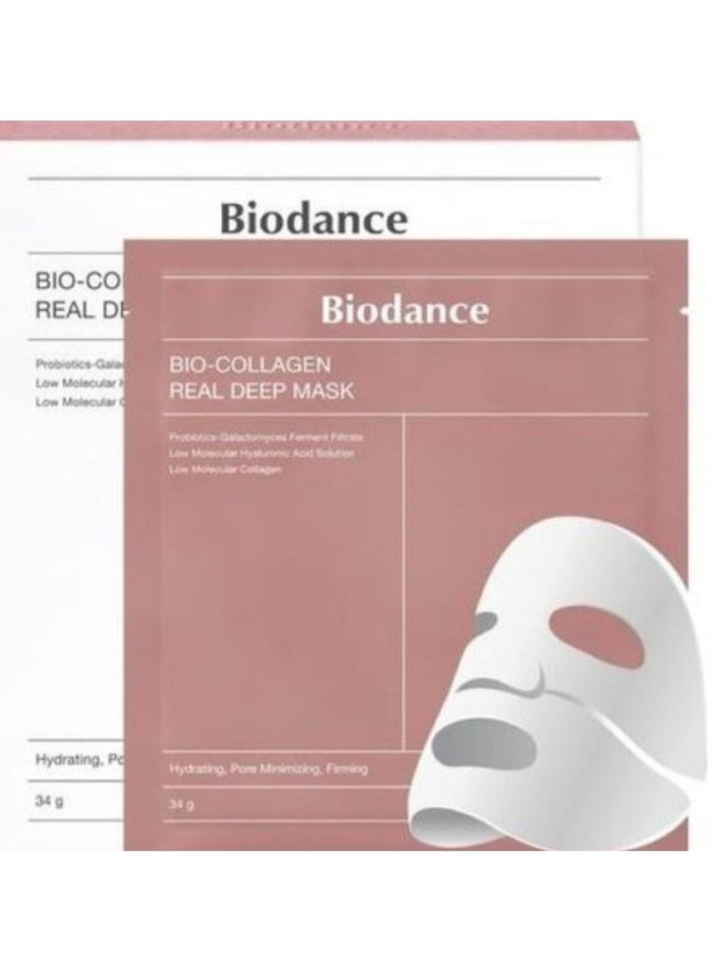 BIODANCE Bio Collagen Deep Cleansing Mask, Overnight Moisturizing Mask, Shrink Pores, Improve Elasticity, 34g x 4pcs - Image 1